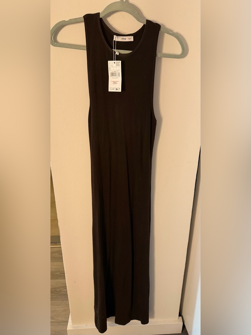 Mango Brown Sleeveless Midi Dress